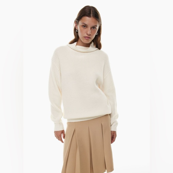 Aritzia Wilfred Cream Merino Wool Turtleneck Montpellier Sweater - Picture 1 of 13